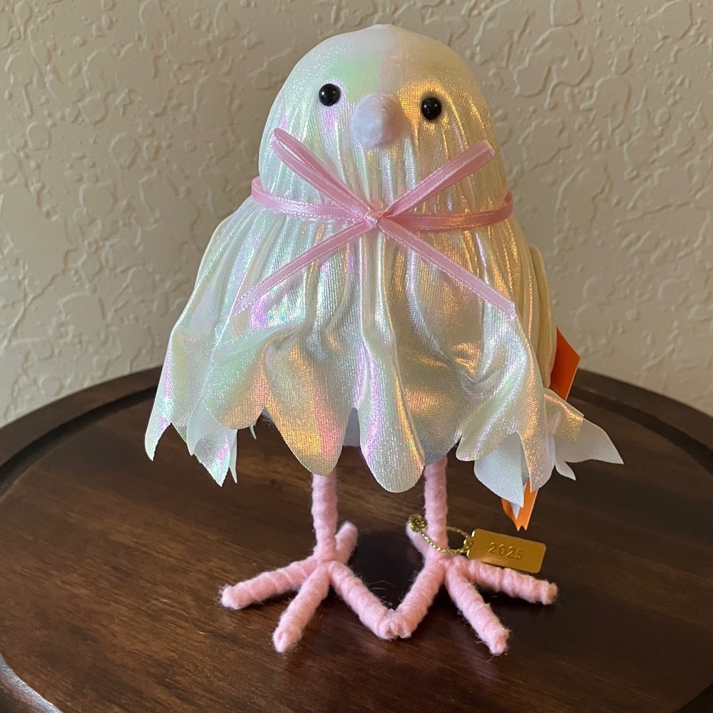 Hyde & EEK: 2025 “Whisper”Iridescent White Ghost Bird- Halloween Decor